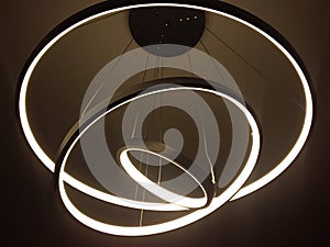 led lights in circles forme photo