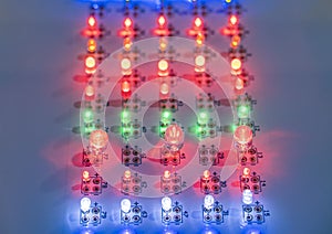LED lights. Multi-colored light bulbs for illumination