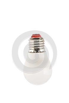 LED, New technology light bulb isolated on white background, Energy super saving electric lamp is good for environment. Close-up