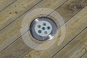 LED outdoor light for illumination, built-in wooden floor