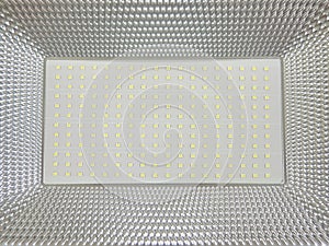 LED panel with bulbs. Lighting by an electric appliance.