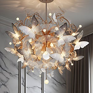 LED Pendant Light Fixture Butterfly Hanging Lamps For Ceiling Kitchen Bedside Living Room