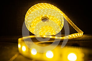 LED roll of shining decorative tape. Led Strip Light