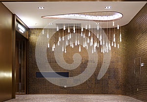 Led round chandelier lighting in modern commercial building