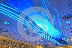 Led screen ceiling light in modern commercial building
