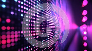 Led screen pixel grid creating vibrant digital background