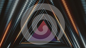 LED screens, triangles tunnel, fashion events background 3d animation 4k