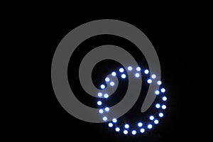 Blue led spotlight aranged in circle