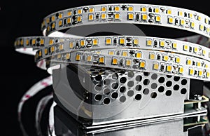 LED strip for 12 volt voltage with power supply