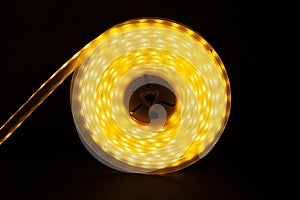 LED Strip Light.diod tape coil closeup.