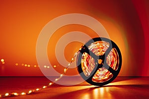 Led strip orange light roll