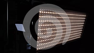 Led studio lights. 4k video.