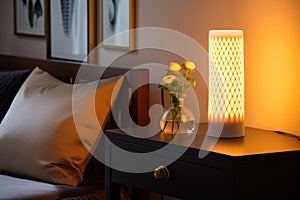 led table lamp illuminating a corner