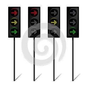 LED Traffic lights with turn right arrow