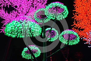 LED tree decoration in mushroom shape