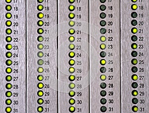 Led turned off and turned on synoptic Panel for signalling alarm