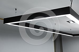 LED white cold light over workplaces.