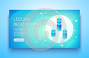 Ledger blockchain ICO vector illustration