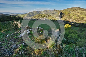 Lednica village from meadows during spring