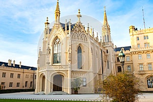 Lednice castle Chateau in Moravia, Czech Republic. UNESCO World Heritage Site