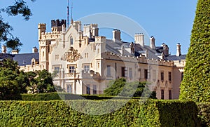 Lednice Chateau built in Neo-Gothic style Czech Republic photo