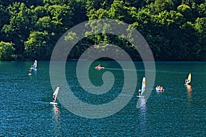 Ledro lake in Trenino, northern Italy photo