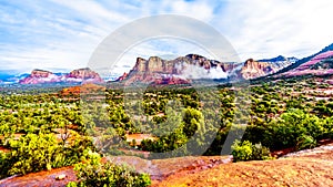 Lee Mountain, Munds Mountain and other red rock mountains surrounding the town of Sedona