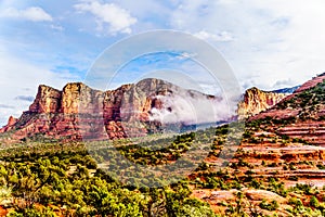 Lee Mountain, Munds Mountain and other red rock mountains surrounding the town of Sedona