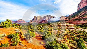 Lee Mountain, Munds Mountain and other red rock mountains surrounding the town of Sedona