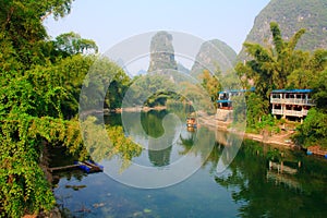 The Lee river in Yangshuo. China.