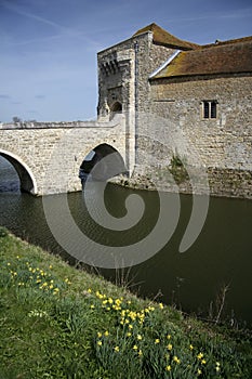 Leeds castle moat kent england