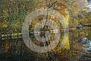 The Leeds liverpool canal at Aspull in Wigan, Lancashire