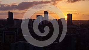 Leeds Skyline During Golden Hour photo