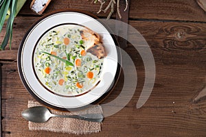 Leek cheese soup