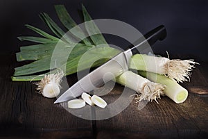 Leeks and Chefs Knife