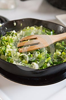 Leeks and Onions Cooking