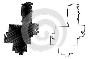 Lees Summit City, Missouri (United States cities, United States of America, us, usa city) map vector illustration,