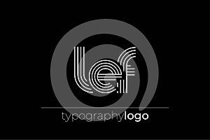 LEF modern geometric typography logo