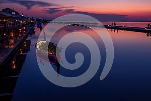 Lefkada Marina at sunset