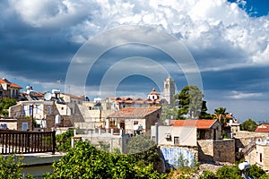 Lefkara village, Cyprus under stormy sky