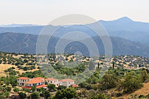 Lefkara village with mountains, Cyprus