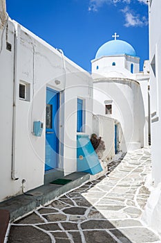 Lefkes church in Paros, Greece photo
