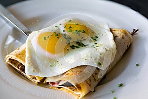 Lefse Norwegian Potato Crepes with Eggs Dish