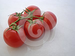 Left aligned vine ripened tomatoes
