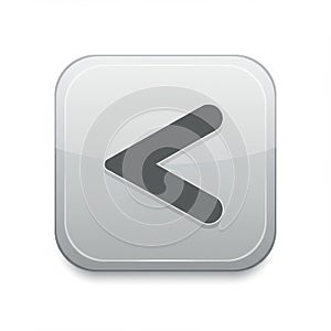 Left arrow button isolated on white background for navigation, interface