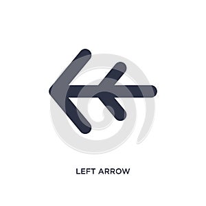 left arrow icon on white background. Simple element illustration from arrows 2 concept