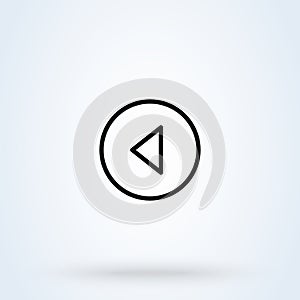Left arrow line art. Simple vector modern icon design illustration