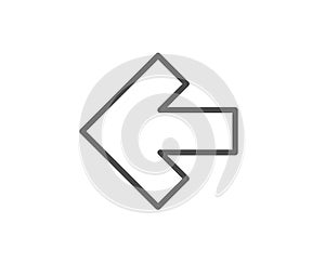 Left arrow line icon. Direction Arrowhead.