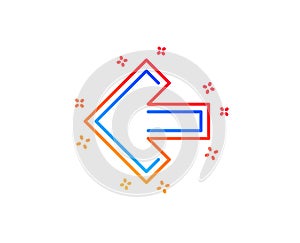 Left arrow line icon. Direction Arrowhead. Vector