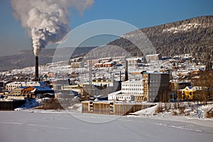 Left Bank of the Lena river at Ust-Kut, in December